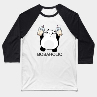 Chubby Little Bobaholic Panda Loves Boba! Baseball T-Shirt